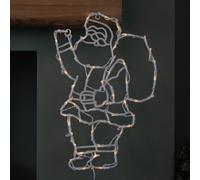 Samuel Alexander 44Cm Battery Powered Light Up Hanging Christmas Santa With Warm White Multi-Action Leds
