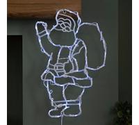 Samuel Alexander 44Cm Battery Powered Light Up Hanging Christmas Santa With White Multi-Action Leds