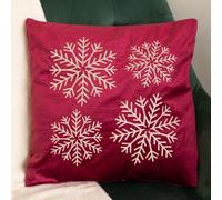 Samuel Alexander 44Cm Burgundy & Gold Snowflake Soft Christmas Cushion