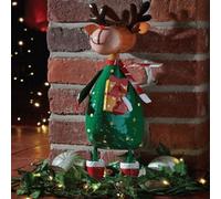 Samuel ALEXANDER 44cm Hand Painted Metal Christmas Polka Dot Rudolph Decoration