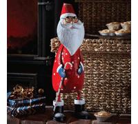 Samuel Alexander 44Cm Hand Painted Metal Christmas Polka Dot Santa Decoration