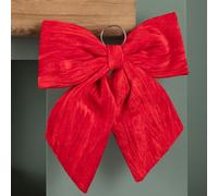Samuel Alexander 44Cm Red Luxurious Velvet Hanging Christmas Bow Decoration