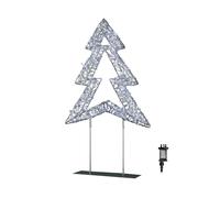 Samuel Alexander 45cm Light up Silver Christmas Tree on Metal Stand with Twinkling White LEDs, Silver