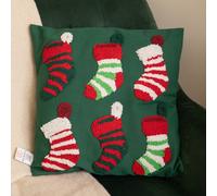 Samuel Alexander 45Cm Dark Green Soft Decorative Christmas Stocking Cushion