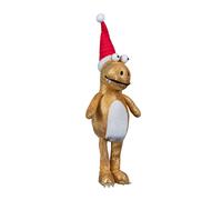 Samuel Alexander 45cm Gold Plush Tyrone-Rex Dino Standing Decoration with Santa Hat Samuel Alexander Gold