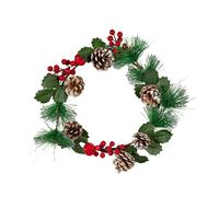 Samuel Alexander 45cm Hanging Christmas Wreath with Red Berries & Frosted Pinecones Samuel Alexander Red