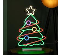 Samuel Alexander 45Cm Light Up Neon Effect Christmas Tree With Base In Multi-Coloured