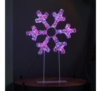 Samuel Alexander 45Cm Light Up White Christmas Snowflake On Metal Stand With Twinkling Rainbow Leds