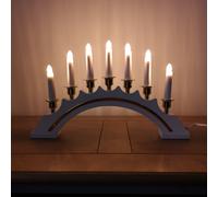 Samuel Alexander 42cm Premier Christmas Candlebridge with 7 Bulbs in White Mains Powered