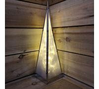 Samuel Alexander 45cm Premier Christmas Holographic Pyramid Silver Frame-16 Warm White Led Samuel Alexander White