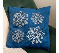 Samuel Alexander 45Cm Sapphire Snowflake Soft Christmas Decorative Cushion