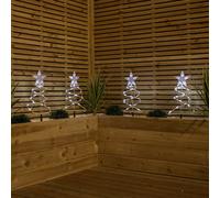 Samuel Alexander 45Cm Set Of 4 Light Up White Spiral Christmas Tree Garden Path Lights With 100 White Leds