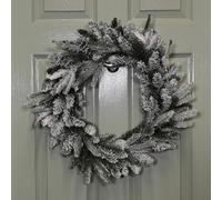 Samuel Alexander 45Cm Snow Flocked Wreath 84 Mixed Peorpvc Tips