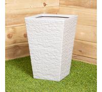 Samuel Alexander 45cm Tall Plastic Slate Effect Garden Patio Planter in Stone in Grey Samuel Alexander Grey