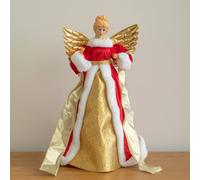 Samuel Alexander 45cm Traditional Christmas Angel Tree Topper Decoration in Red Samuel Alexander Red