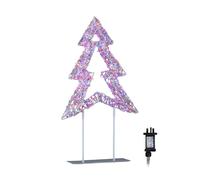 45cm Light up White Christmas Tree on Metal Stand with Twinkling Rainbow LEDs