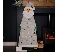 Samuel Alexander 45Cm X 115Cm Felt Santa Advent Calendar Christmas Decoration In Grey