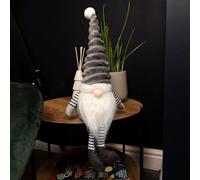 Samuel ALEXANDER 46cm Grey Plush Sitting Gonk Christmas Decoration with Stripey Dangly Legs