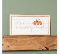Samuel Alexander 46Cm Hanging Hello Pumpkin Wooden Autumnal Decorative Sign Wall Art