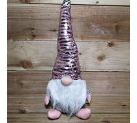 Samuel ALEXANDER 46cm Plush Christmas Bearded Gonk with Pink & Silver Sequined Hat Christmas Decoration
