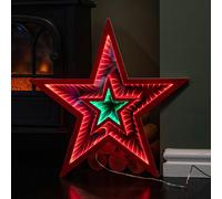 47cm Light up Star Infinity Christmas Decoration with Red and Green LEDs Samuel Alexander Red One Size