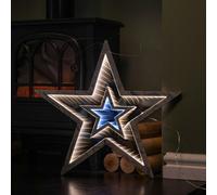 Samuel Alexander 47cm Light up Star Infinity Christmas Decoration with White and Gold LEDs