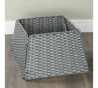 Samuel Alexander 47cm x 46cm Samuel Alexander Foldable Faux Rattan Christmas Tree Skirt in Grey