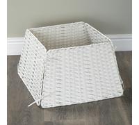 Samuel Alexander 47cm x 46cm Samuel Alexander Foldable Faux Rattan Christmas Tree Skirt in White