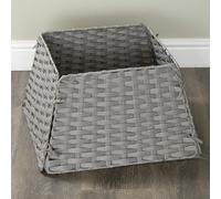 Samuel Alexander 47cm x 46cm Samuel Alexander Foldable Rattan Christmas Tree Skirt in Grey