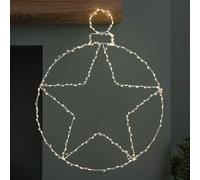 Samuel ALEXANDER 48cm Light up Hanging Christmas Star Bauble with 236 Warm White LEDs