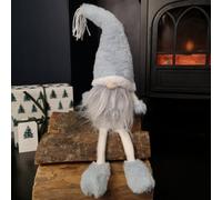 Samuel Alexander 48Cm Pastel Blue Plush Sitting Christmas Gonk With Dangly Legs Decoration