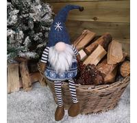 Samuel Alexander 48cm Tall Christmas Gnome Gonk Nordic Decoration Blue Body Hat Bell Dangly Legs Samuel Alexander Blue