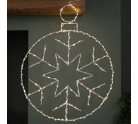 Samuel Alexander 48Cm X 38Cm Light Up Hanging Christmas Snowflake Bauble With 250 Warm White Leds