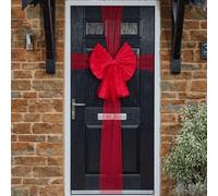 Samuel Alexander 49 x 52cm Large Red Christmas Front Door Bow Decoration | Size: 49 x 52 cm Samuel Alexander Red 49 x 52 cm