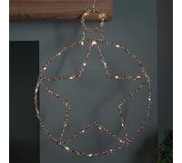 Samuel ALEXANDER 49cm Battery Powered Light up Christmas Gold Star Ball with Twinkling Warm White LEDs