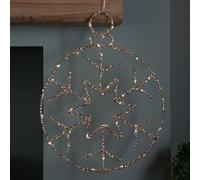 Samuel ALEXANDER 49cm Battery Powered Light up Gold Christmas Snowflake Ball with Warm White Twinkling LEDs