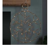 Samuel Alexander 49cm Battery Powered Light up Gold Christmas Snowflake Ball with Warm White Twinkling LEDs