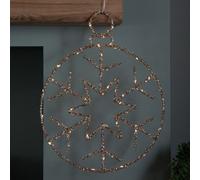 Samuel Alexander 49Cm Battery Powered Light Up Gold Christmas Snowflake Ball With Warm White Twinkling Leds