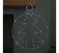 Samuel Alexander 49Cm Battery Powered Light Up Silver Christmas Tree Ball With Twinkling Leds