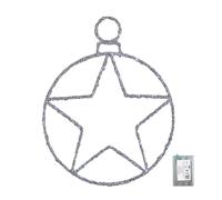 Samuel Alexander 49cm Light up Christmas Silver Star Ball with Twinkling White LEDs Samuel Alexander Silver