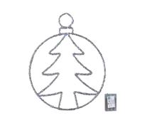 Samuel Alexander 49cm Light up Christmas Silver Tree Ball with Twinkling Blue LEDs in Grey Samuel Alexander Grey