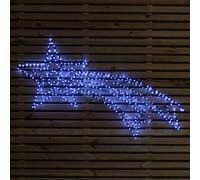 Samuel Alexander 49cm x 1.19m Light up Christmas Shooting Star with 373 Twinkling White LEDs, Black