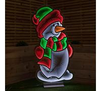 Samuel Alexander 4ft (1.2m) Tall Standing Light up Snowman Infinity Christmas Decoration with Multi-Coloured LEDs Samuel Alexander Multicolor