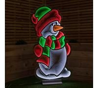 Samuel Alexander 4Ft (1.2M) Tall Standing Light Up Snowman Infinity Christmas Decoration With Multi-Coloured Leds