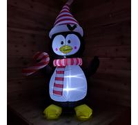 Samuel Alexander 4ft (120cm) LED Christmas Inflatables Outdoor Penguin W/ Candy Cane Decorations Samuel Alexander Multicolor