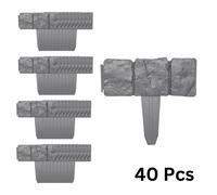 Samuel Alexander 4x 23cm 10 Piece Grey Cobble Stone Effect Garden Edging Boarder