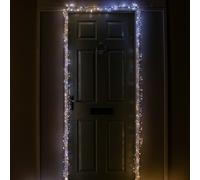 Samuel Alexander 5.5m 800 LED UltraBrights Christmas Door Cluster LIghts with Timer in White & Warm White on Silver Wire