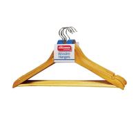 Samuel Alexander 5 Pack Adult Wooden Coat Hangers with Notch & Bar