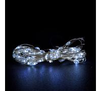 Samuel Alexander 50 Led 2.5M Microbrights Indoor Outdoor Christmas Multi Function Battery Operated Lights With Timer On Pin Wire In Cool White