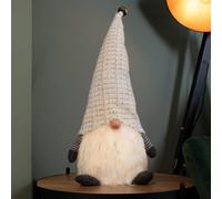 Samuel Alexander 50Cm Battery Operated Christmas Sitting Gonk Decoration In Light Grey